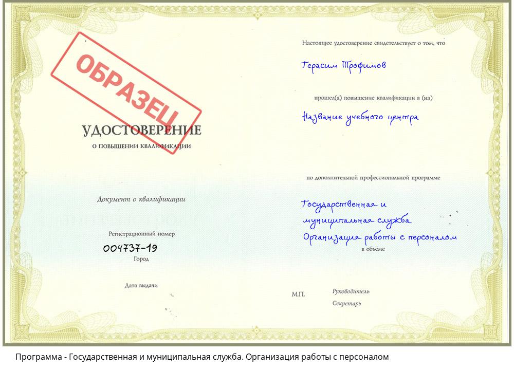Государственная и муниципальная служба. Организация работы с персоналом Нижнекамск