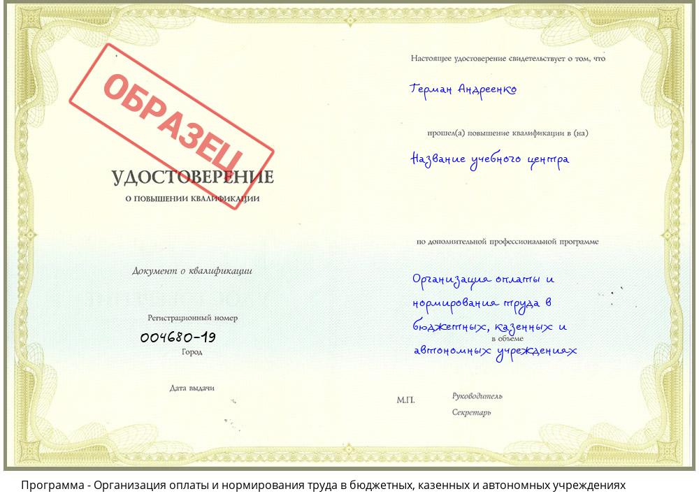 Организация оплаты и нормирования труда в бюджетных, казенных и автономных учреждениях Нижнекамск