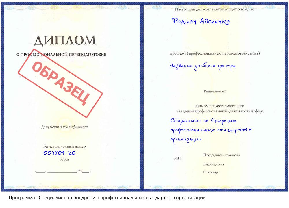 Специалист по внедрению профессиональных стандартов в организации Нижнекамск