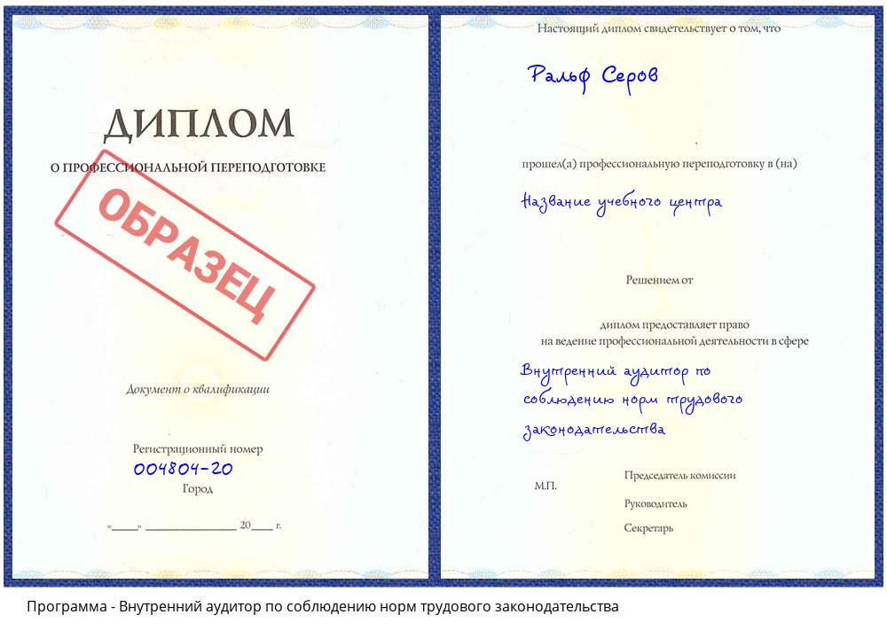 Внутренний аудитор по соблюдению норм трудового законодательства Нижнекамск