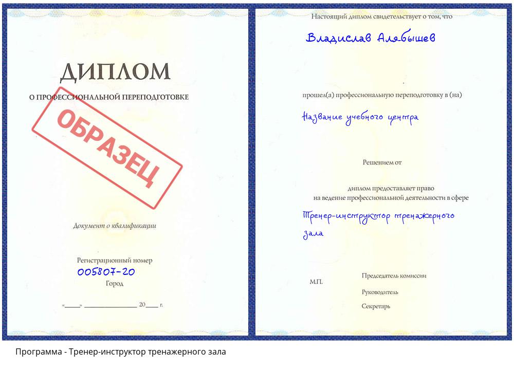 Тренер-инструктор тренажерного зала Нижнекамск